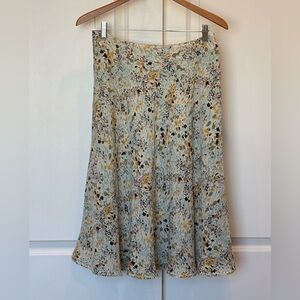 100% Silk Jones New York Colorful A-Line Midi Skirt with Size Zipper Size 8
